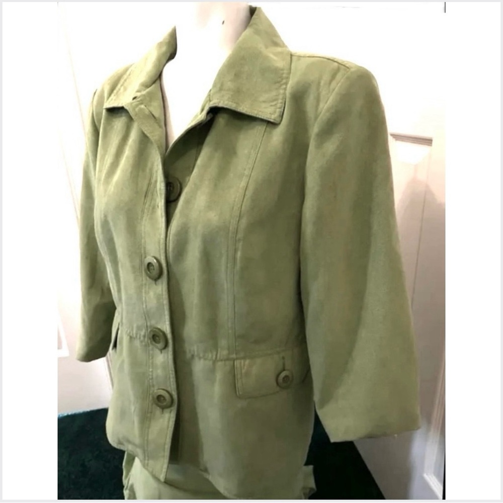 🇨🇦 Northern Reflections Olive Faux Suede Utility Jacket | Easy Layering - Picture 4 of 16